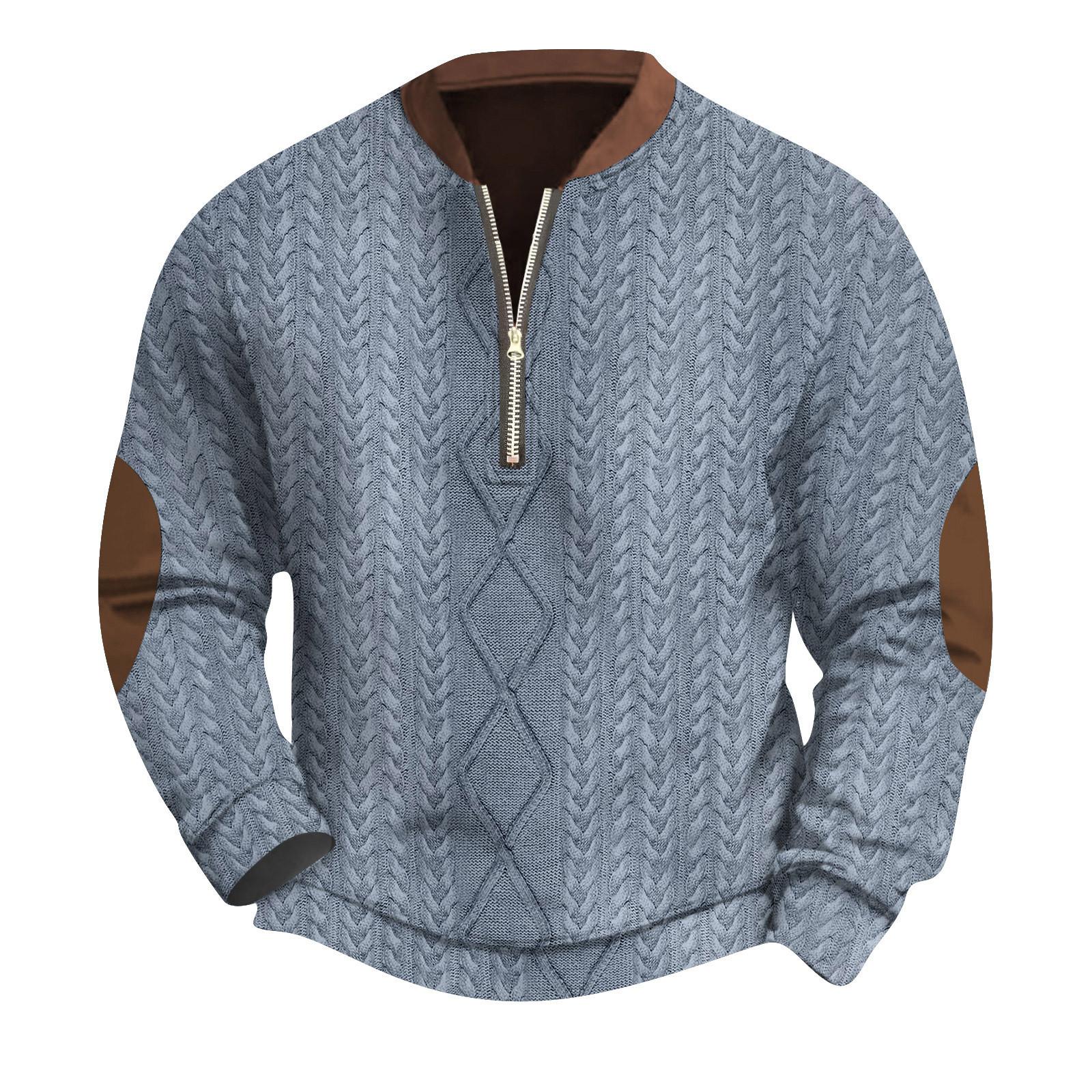 Мужская повседневная толстовка в стиле ретро с градиентным принтом S синий