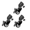 3Pcs 25mm Rotation Caster Wheel Set for Photography Light Stand Studio Photo Video Locking Caster Set with Brake