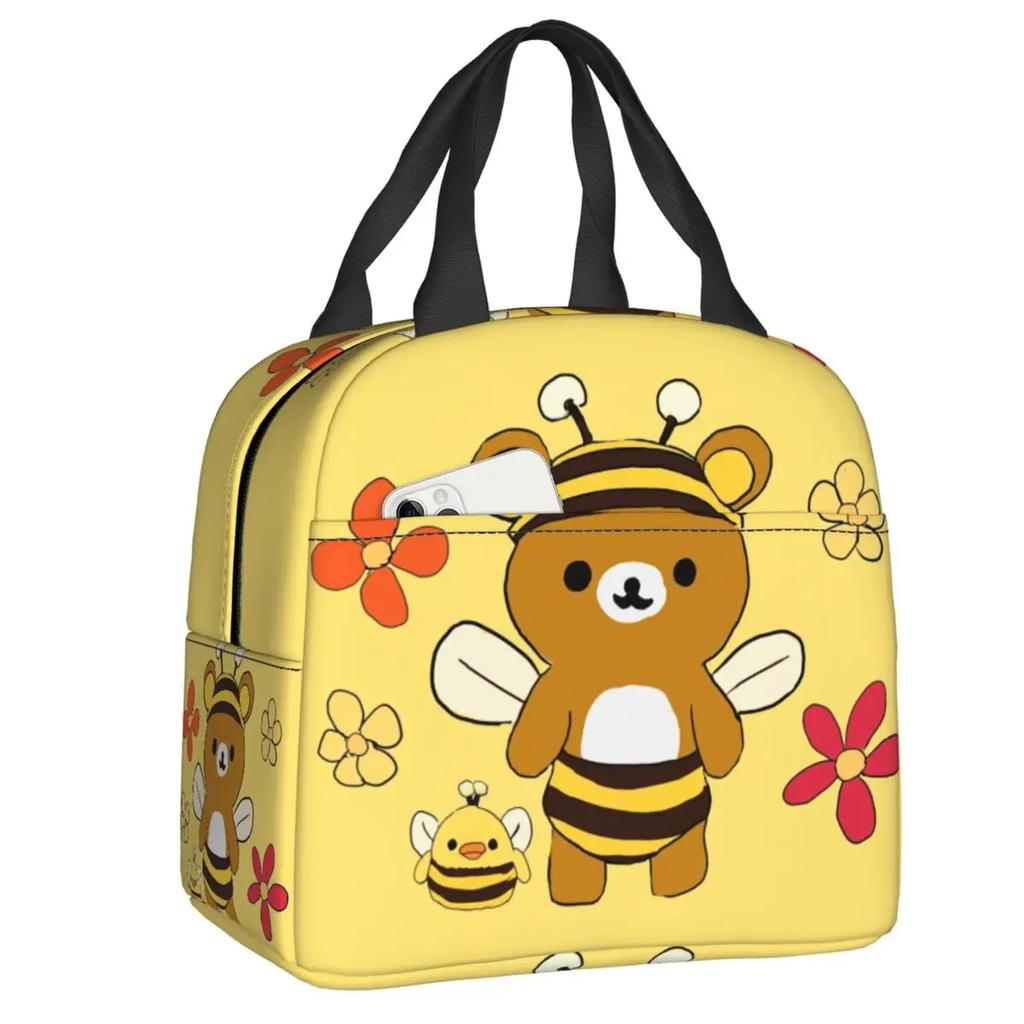 Custom Cute Rilakkuma Lunch Bag Women Warm Cooler Insulated Lunch Boxes for Student School