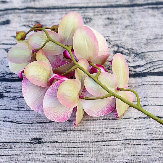 1Pc 6Heads Artificial Butterfly Orchid Silk Flower Home Wedding Party Decor