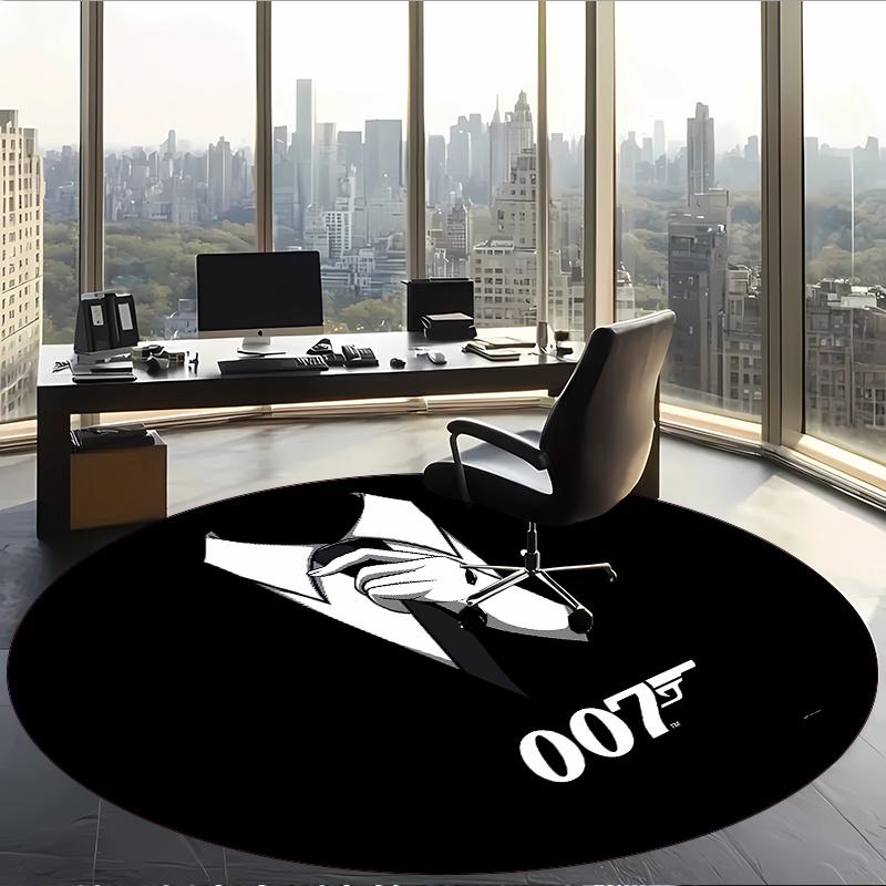 007 (1) Round Office Rug Decorative Floor Rug for Office Bedroom Living Room and Home Space