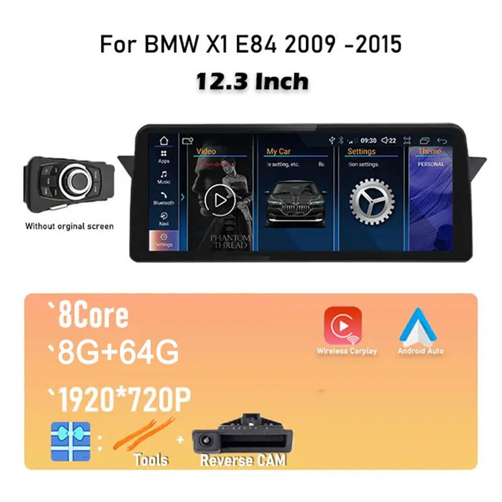 For BMW X1 E84 2009 - 2015 12.3 Inch iDrive / CIC System Android 14 IPS Car Radio Stereo Video Player Multimedia GPS Navigation