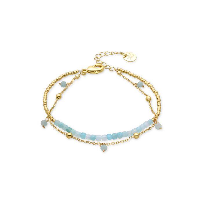Bracelet - LUXENTER - Akya - Turquoise - Or Jaune 18 Carats - 16cm + 3cm D'extension