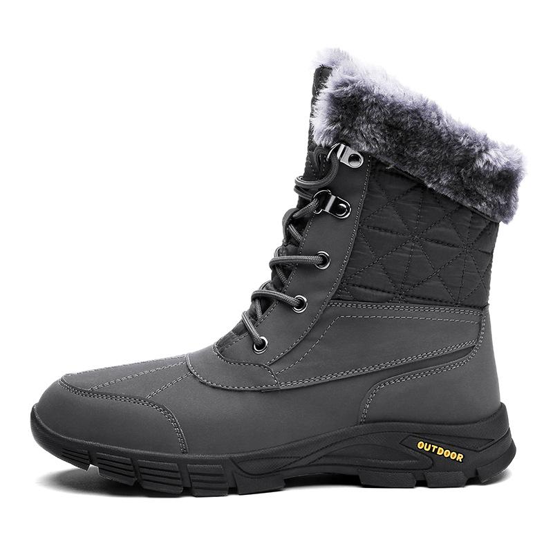 2025 winter new snow boots men's velvet warm thickened cotton high-top men's boots Northeast boots