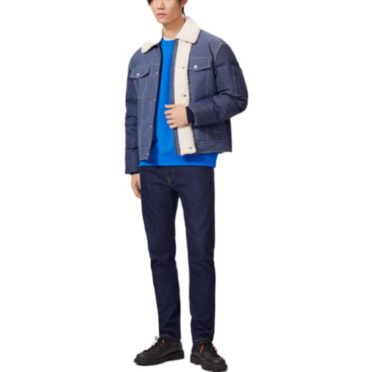 Levis Color Block Casual Single Button Denim Jacket Men Jackets Blue A5161-0001