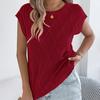 Women Tops Round Neck Sleeveless Loose Fit Knitting Vest Twist Texture Pure Color Versatile Casual Vest Work Party Vacation Office Wear