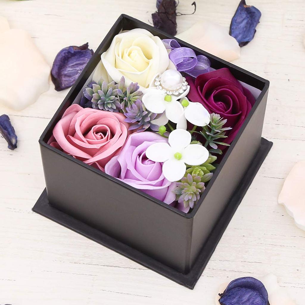 Soap Flower Box Bath Fragrance Bath Additive Couleur Bath Fragrance S Purple Gift Day 767913 Q-FLA Mother's