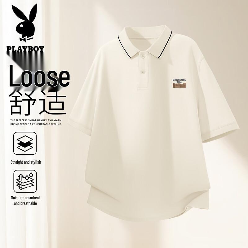 PLAYBOY Men s Lapel Short Sleeve Polo Shirt 3XL