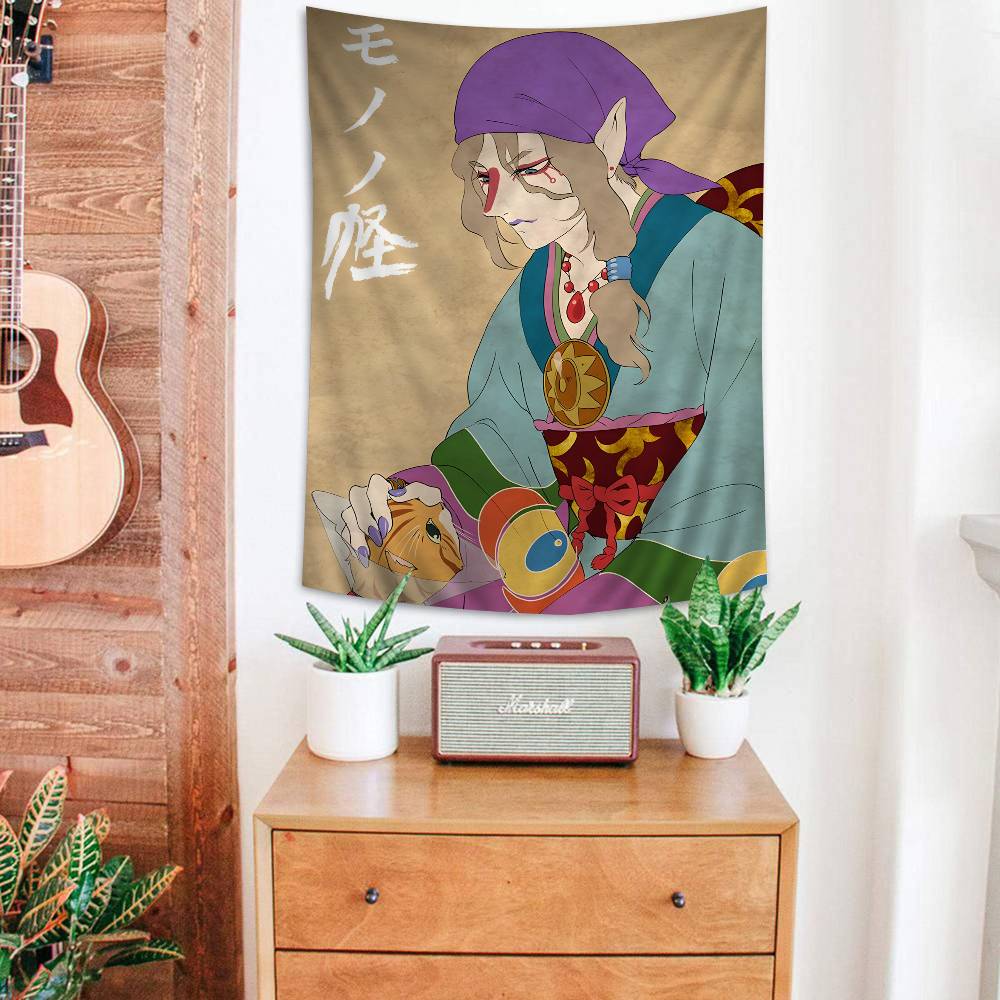 Mononoke Kusuriuri Anime Colorful Tapestry Wall Hanging Hippie Flower Wall Carpets Dorm Decor Japanese Tapestry