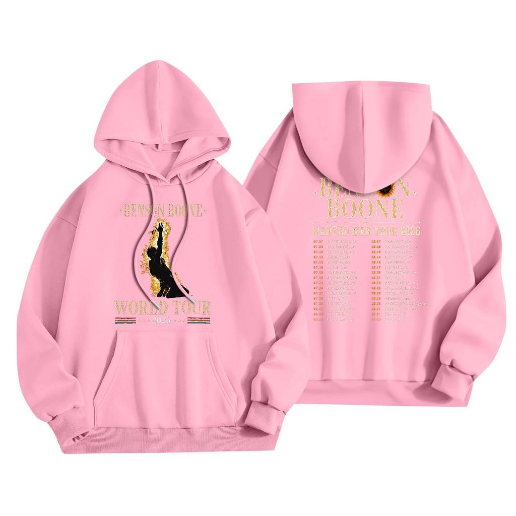 Unisex Casual Hooded Pullover Sweatshirt Long Sleeve Loose Fit Letter Print