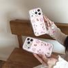 New Hello Kitty My Melody Pink Clear Phone Case With Beaded Chain For iPhone 14 15 16 17 Pro Max INS Cute Shockproof Cover Girls