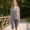 Pajama Sets for Elderly Women Sleeveless Tank Top And Pants Pjs Sleepwear Set Floral Print Summer Casual Two Piece Lounge Outfits