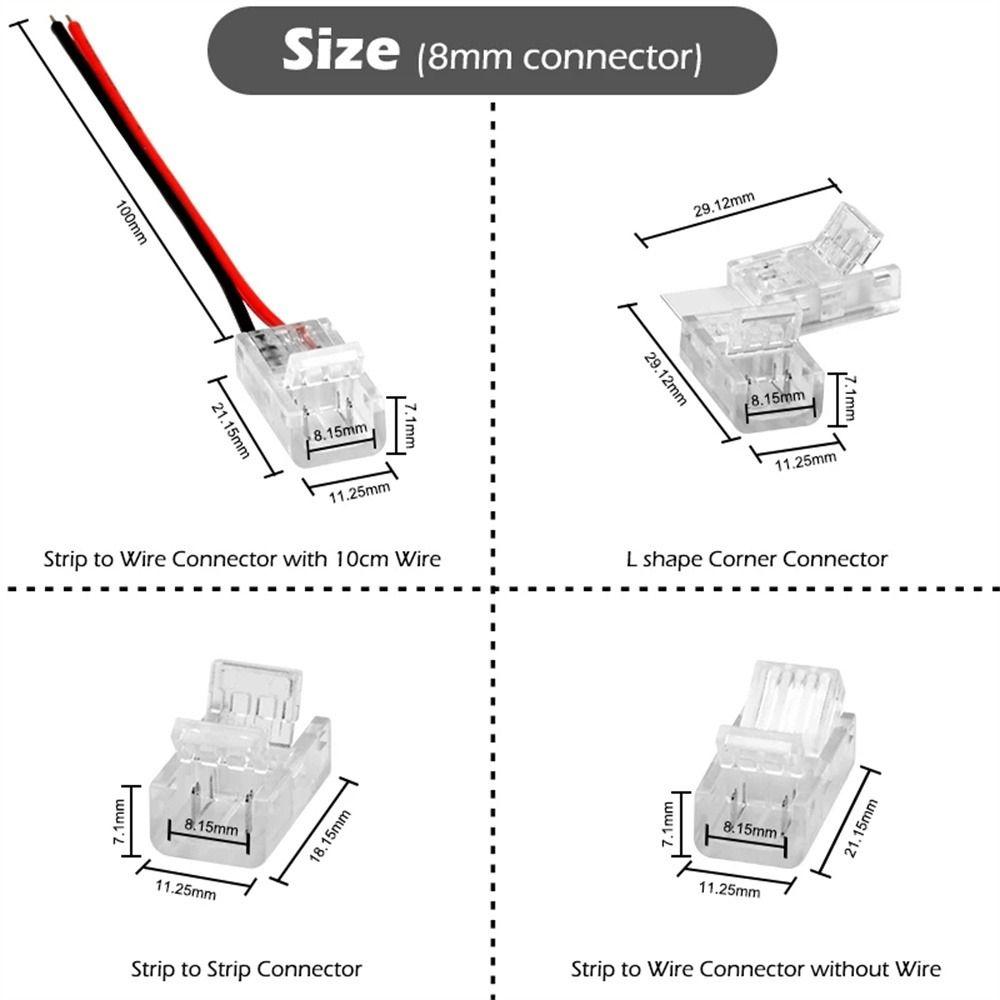 Clips Extension Wire Lights Fixed Clamp LED Strip Connector LED Connectors COB Strip Connector