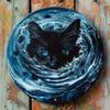 Metal Art Black Cat Face Water Design Home Office Beach Villa Wall Decor Gift