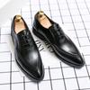 High End Brand Men's Pointed Toe Shoes for Wedding Lace Up Retro Brown Men's Business Casual Shoes Commuting Work Shoes