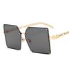 Korean Style Sunglasses Women Fashion Big Frame Chain Leg Sun glasses for Women UV Protection Female Sunglass