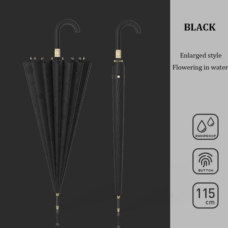 

Красивый женский зонт с длинной ручкой, креативный зонт с цветением в воде, ветрозащитный большой зонт с изогнутой ручкой для мужчин