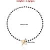 2025 (Gold) Dainty Boho Flower Short Choker Necklace Simple Black Crystals Choker Necklaces for Women