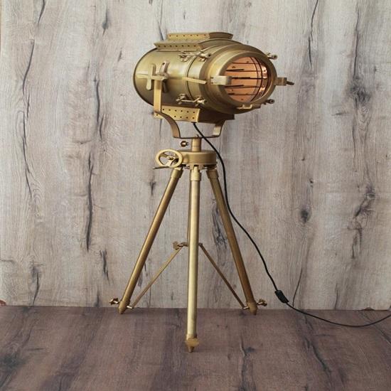 

Brass Nautical Spotlight Tripod Floor Lamp