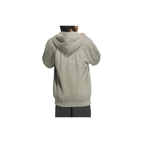 adidas Solid Color Running Warmth Windproof Zip-Up Hoodie Jacket Men’s Gray