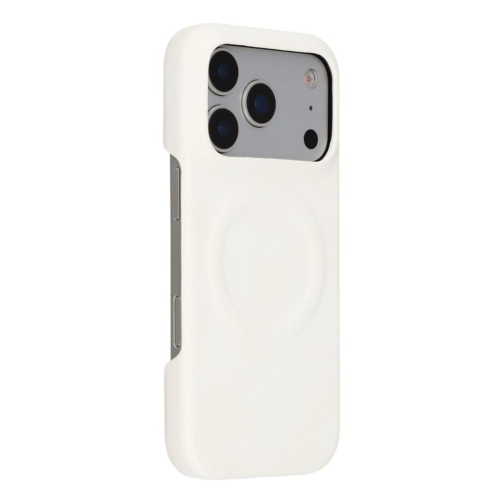 For iPhone 17 Pro Max Case Compatible with MagSafe Skin-Touch Leather + PC Back Cover