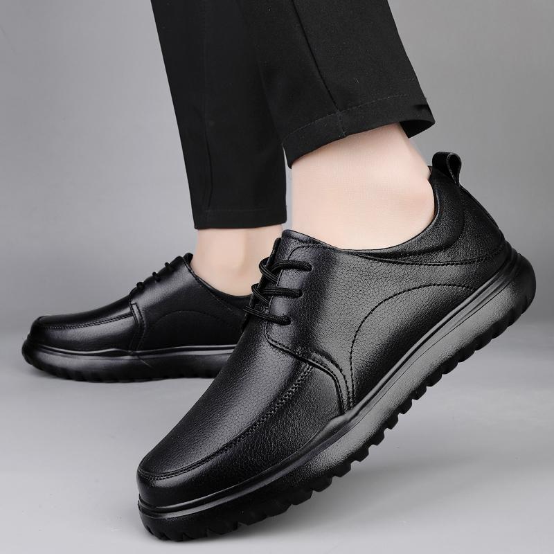 Fashion Luxury Brand Men Genuine Leather Lace Up Shoes Casual Leather Flat Designer Oxfords Shoes Outdoor Soft Sole Comfy Office Shoes