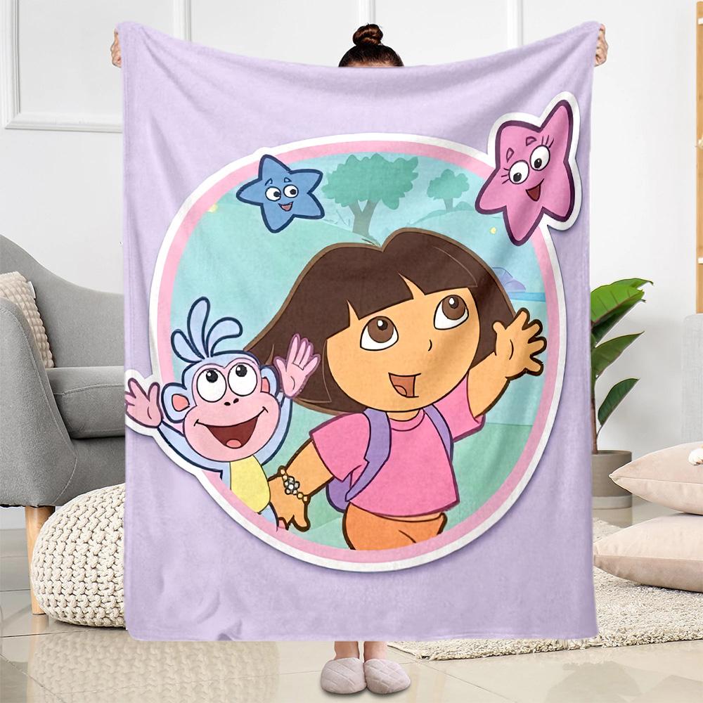 Dora Explorer Blanket Warmthful Decor Perfect for Office Chair Picnics Office Four Seasons Multipurpose Modern Ideal Gift For Birthday Valentine'S Day