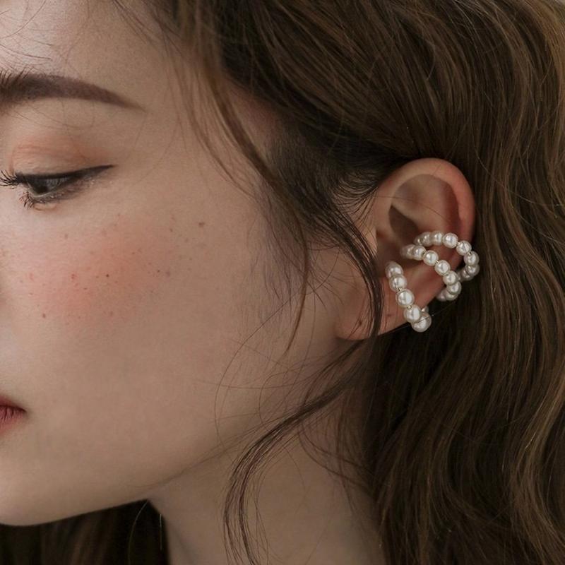 Pearl Ear Cuff Clip Earrings Non-Piercing Bone C-Shaped Ear Ring Without Puncture Minimalist Earrings For Women Fashion Jewelry