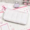1pc Pink Plaid Lace Storage Pouch, Multi-Functional Organizer with Flap Closure,Ideal for School, Office Organization, Travel