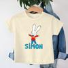 Simon Super Rabbit Cartoon Kids T-shirt Cute Boys Girls Manga Tops Baby Boys Short Sleeve T-shirt Summer Casual O-neck Tee Shirt