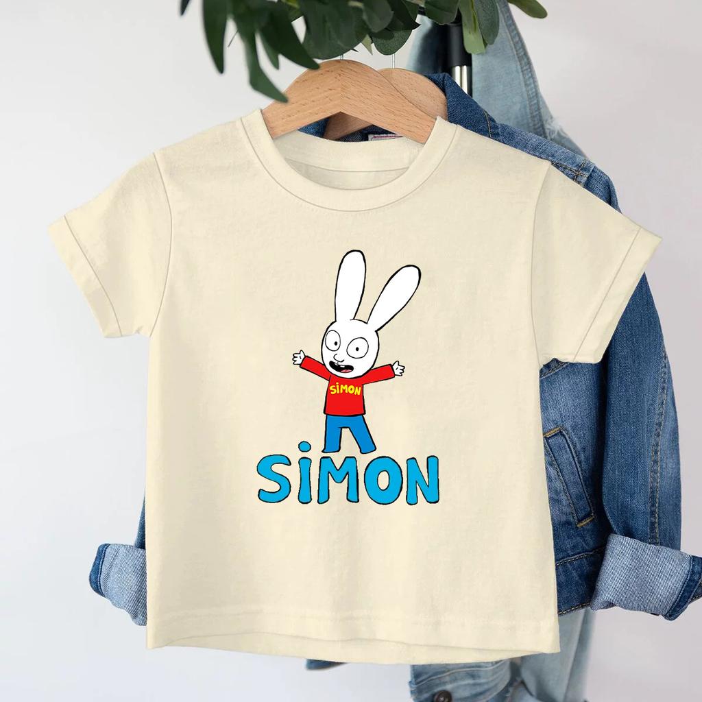 Simon Super Rabbit Cartoon Kids T-shirt Cute Boys Girls Manga Tops Baby Boys Short Sleeve T-shirt Summer Casual O-neck Tee Shirt