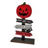 Creative Wooden Halloween Ghost and Pumpkin Ornament for Desktop Display
