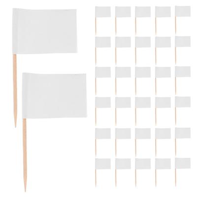 200Pcs Blank Toothpick Flags Small White Flags for Food Labeling Appetizers Buffet Cupcakes Cheese Board Party Decorations