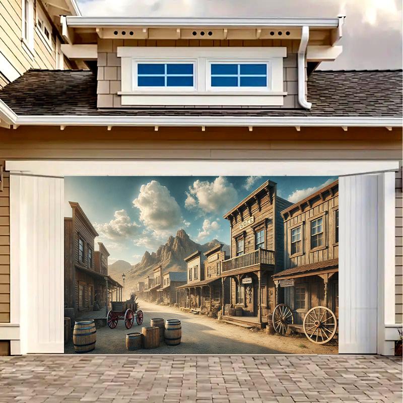1 Westernstadt-Hintergrundbanner, geeignet für die multifunktionale Dekoration von Partys, Studios und Outdoor-Feiern