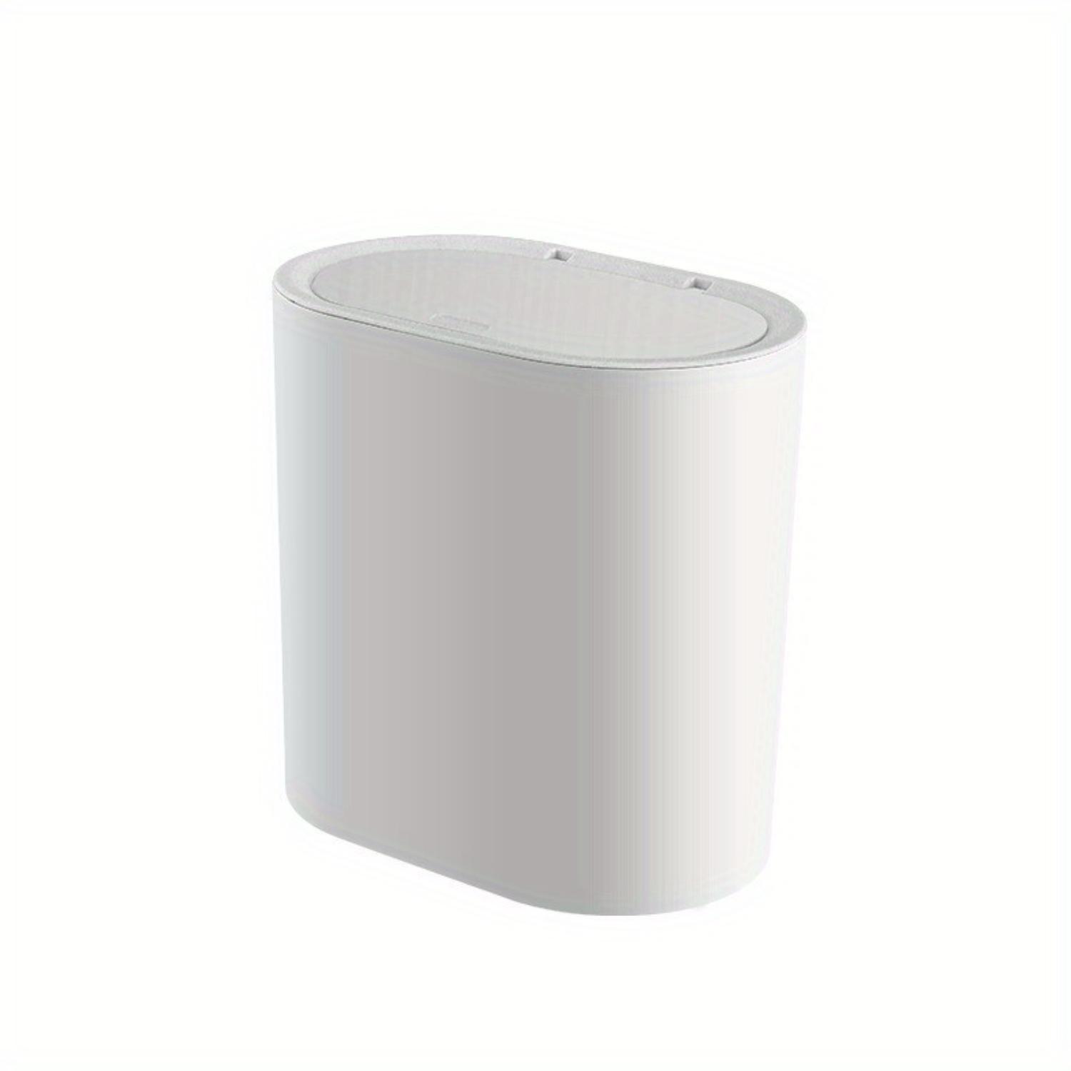 

Stylish White Plastic Trash Bin with Hassle-Free Clamshell Top - Slim Roller, Space-Efficient Design for Household, Perfect for білий