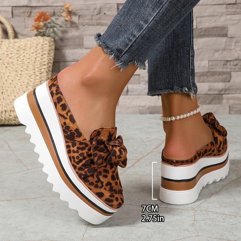 Women's Slip-On Round Toe High Heel Half-Calf Slippers - Soft Fabric Upper & PU Sole, Thick Cushioned Insole, Comfortable Indoor/Outdoor Casual Shoes