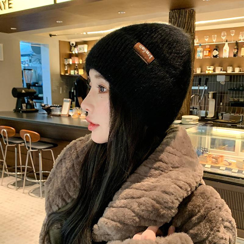Korean Style Autumn and Winter Woolen Hat for Women Thickened Warm Ear Protection Pullover Hat Cute Baotou Knitted Hat