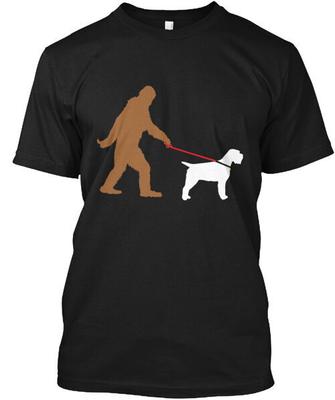 Bigfoot Walking Wirehaired Pointing Grif T-Shirt Made In the USA Size S To 5XL