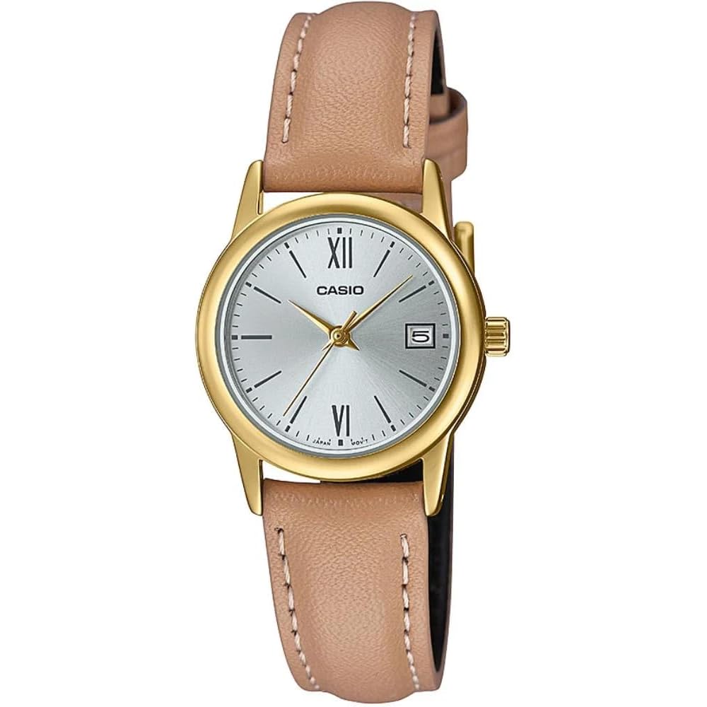 Casio LTP-V002 Women's Analog Watch Brown/Silver Standard Quartz Movement