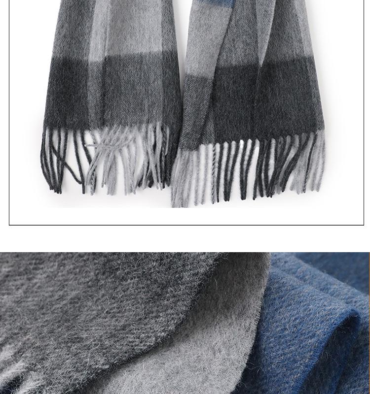 Hong Rong Unisex Wool Plaid Scarf - Warm for Autumn/Winter