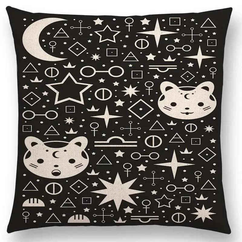Neueste Schwarzer Hintergrund Mond Sterne Meteor Sternbild Galaxie Sofa Kissenbezug Katze Bär Hase Reh Vogel Kissenbezug