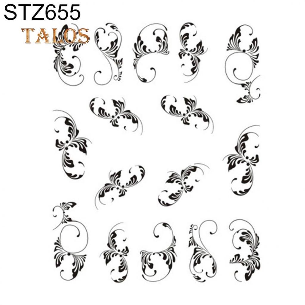 Blumenfeder einfache Zeichnung Frauen Nagel Aufkleber Aufkleber Schönheit DIY Maniküre Werkzeuge Nägel Pflege