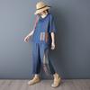 DIMANAF Plus Size Pants Suits Women Sets Suits Loose Tops Shirts Long Pants Cotton Vintage Casual Clothing Summer