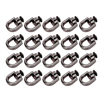 20 STÜCKE D-Ringniete 16x9,5mm Zinklegierung und Eisenniete Knopfkugelniet mit Gewinde für Leder Grau