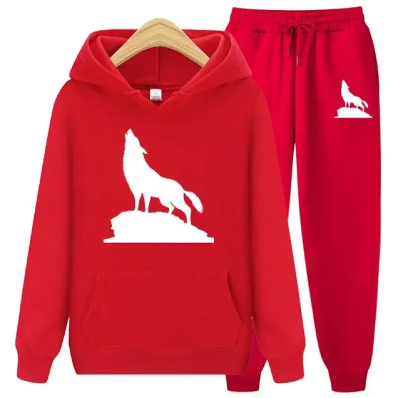 2023 Autumn Winter Hoodie Suit Men's Trousers Leisure Running Sports Sets Men Print Two-Piece Set Male Fashion Jogging Tracksuit