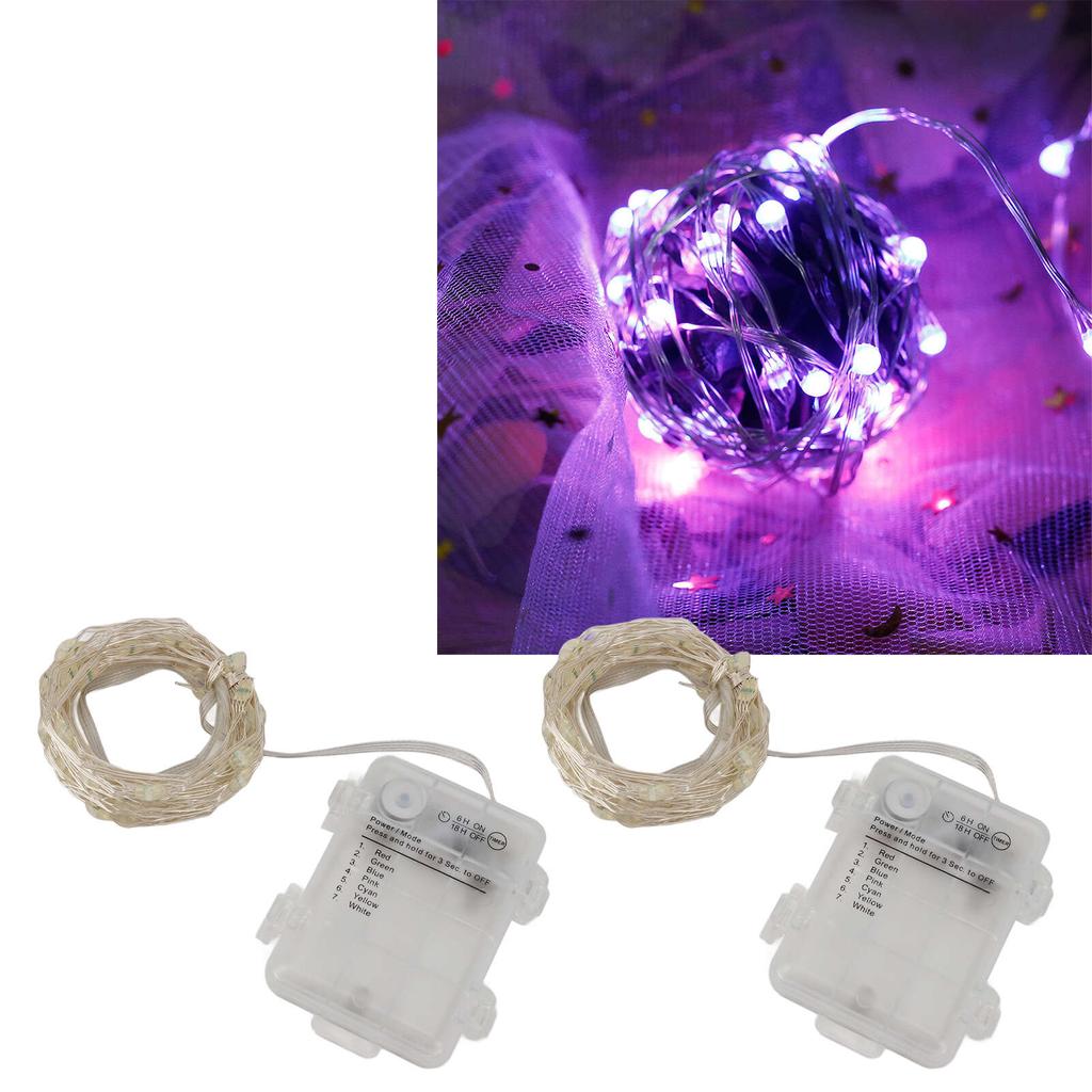 2pcs String Lights Remote Control LED Fairy Lights 16 Colors Twinkle Lights Waterproof Christmas Strings Lights for Indoors Outdoors