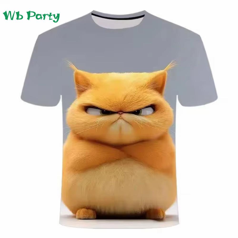 Kočičí tričko Pánská móda Pánské oblečení 3D potisk Kočičí grafické tričko Ležérní Volné Pánské oblečení O-výstřih Harajuku Pánské tričko Top