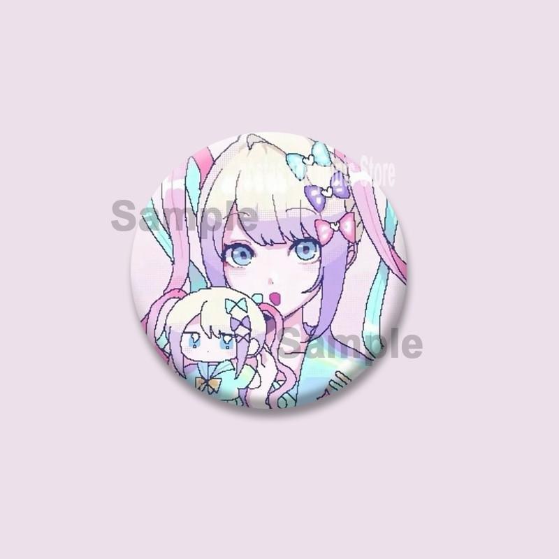 Pop Game Needy Streamer Overload Button Pins Cartoon KAngel Cosplay Badge Ame-chan Round Brooch Bag Hat Decor Jewelry Toys Gifts