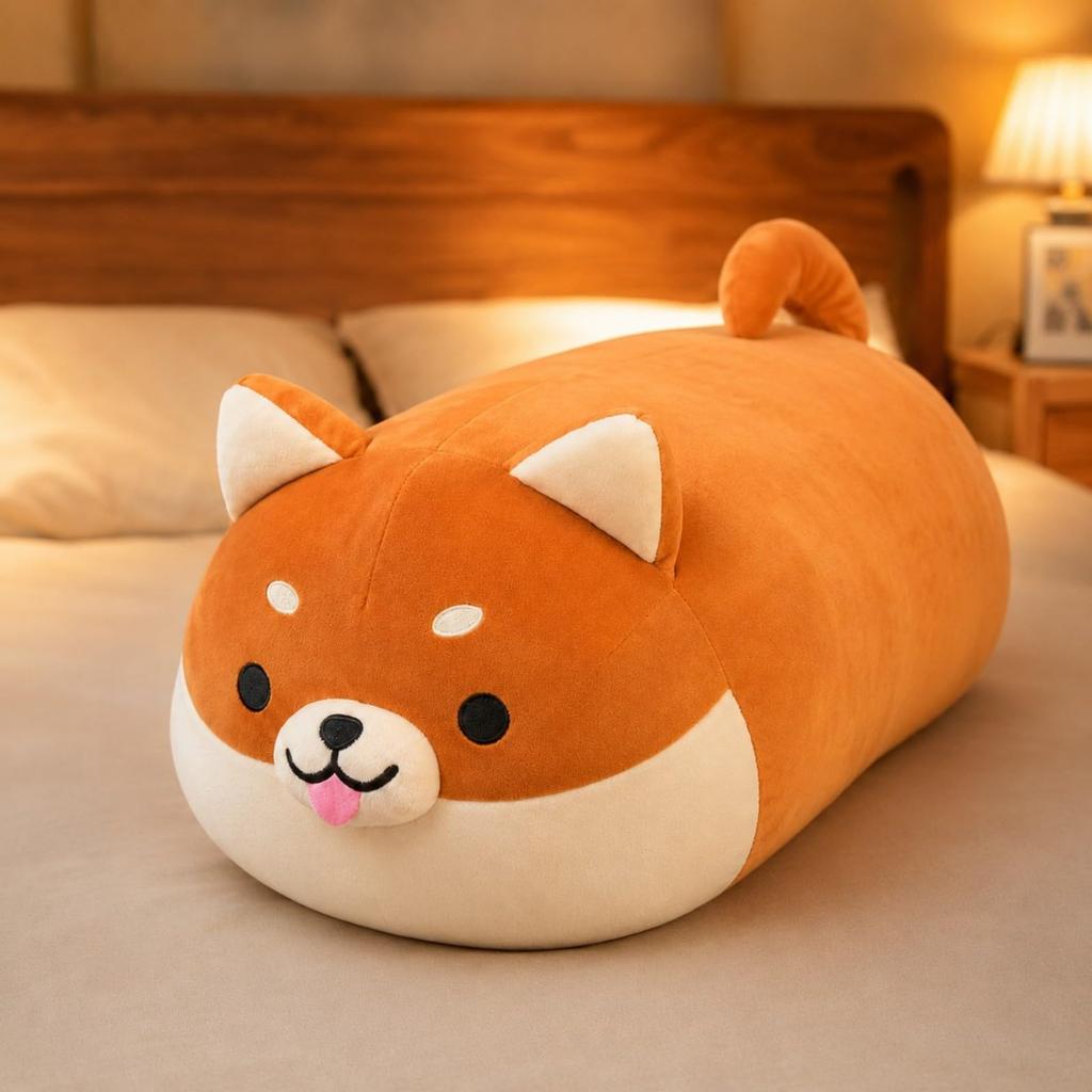 JEMA Dog Hugging Animal Plush Soft and 50cm Perfect for Gifts Pillow, Cushion, Toy, Fluffy, Cute, Brown, Approx. Long,