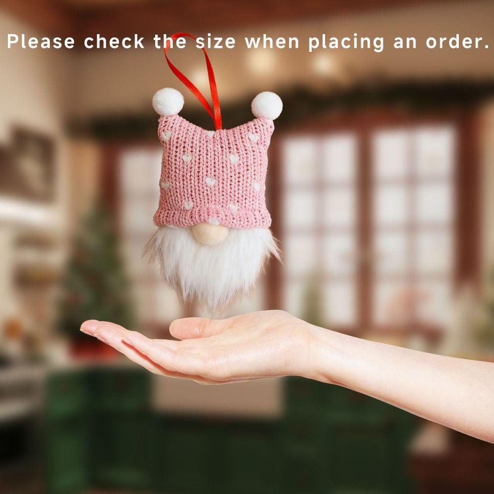 Nordic Style Knitted Doll Pendant Red Grey Xmas Tree Hanging Christmas Decoration Christmas Party